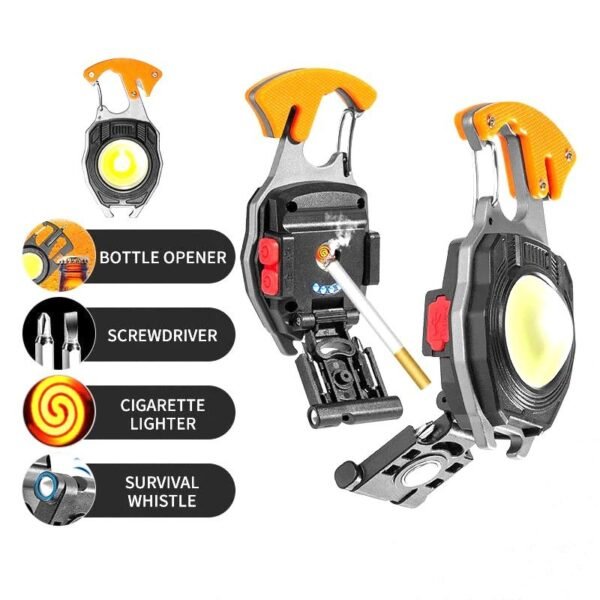 GearUp 6 in 1 Multifunctional Rechargeable Keychain Survival Light
